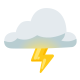 🌩️ Cloud with Lightning, Emoji by Google