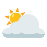 🌥️ Sun Behind Large Cloud, Emoji by Google
