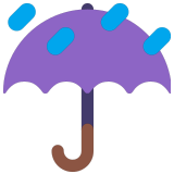 ☔ Umbrella with Rain Drops, Emoji by Microsoft
