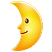 🌛 First Quarter Moon Face, Emoji by Samsung