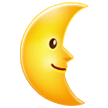 🌜 Last Quarter Moon Face, Emoji by Samsung