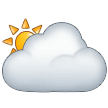 🌥️ Sun Behind Large Cloud, Emoji by Samsung